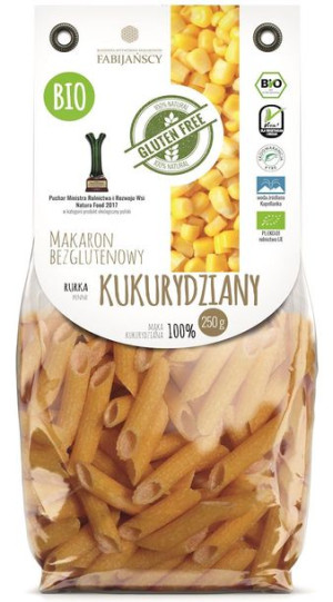 Makaron (kukurydziany) Rurka Penne Bezglutenowy Bio 250 G - Fabijańscy