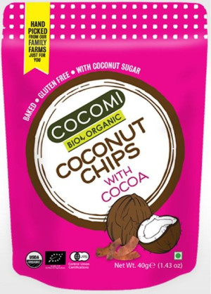 Chipsy Kokosowe Z Kakao Prażone Bezglutenowe Bio 40 G - Cocomi