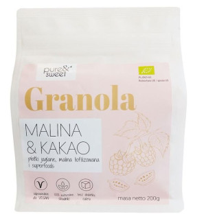 Granola Malina&kakao Bezglutenowa Bio 200 G - Pure&sweet