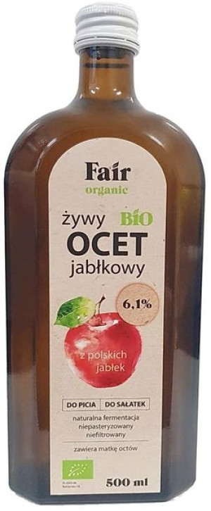 Ocet Jabłkowy Niefiltrowany 6,1 % Bio 500 Ml - Fair Organic