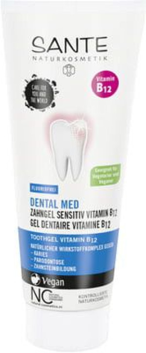 Żel Do Mycia Zębów Z Witaminą B12 Bez Fluoru 75 Ml - Sante