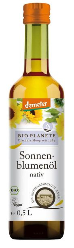 Olej Słonecznikowy Tłoczony Na Zimno Demeter Bio 500 Ml - Bio Planete