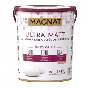 Farba Lateksowa Magnat Ultra Matt Śnieżnobiała 5L