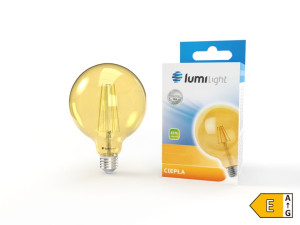 Żarówka E27 LED 9W GOLD retro G95 ciepła barwa LL5894 LUMILIGHT