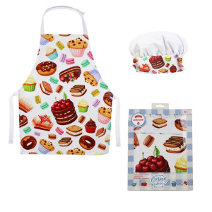 Fartuch Kuchenny Dla Dzieci Czapka Zestaw Kucharza Ciasteczka Cookies