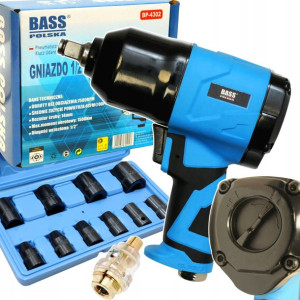 Bass Pneumatyczny Klucz Udarowy 1500nm + Nasadki