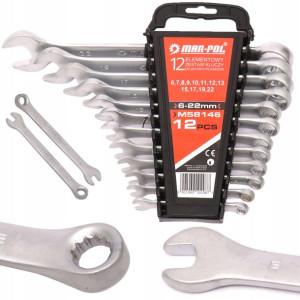 Zestaw Kluczy Płasko Oczkowe 6 - 22 Mm Klucze 12el