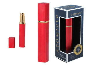 Atomizer - pojemnik karbowany na perfumy/płyn antybakteryjny - czerwony
