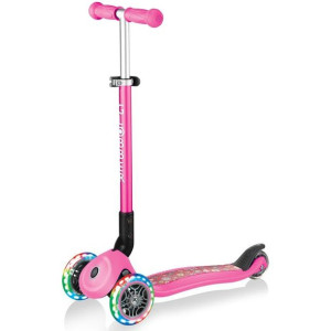 Hulajnoga 3-kołowa smj globber primo foldable lights flowers różowa 434-110