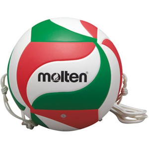 Piłka siatkowa molten z gumką biało-czerwono-zielona v5m9000 t