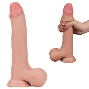 Podwójna Skóra Dildo z przyssawką 24,5 cm Penis