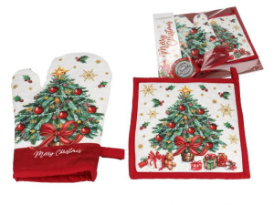 Kpl. Łapka i rękawica kuchenna - Boże Narodzenie (CARMANI)