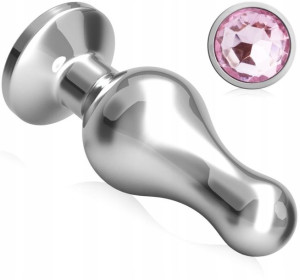 Stalowy Korek Analny Z Kryształkiem Ozdobny Plug