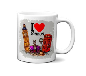 Ceramiczny Kubek Mrapol 300ml Podróże I Love London Londyn UK v2