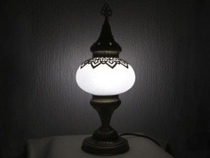Lampa stołowa - klosz pojedynczy, biały