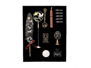 Zestaw- Pióro z wymiennymi stalówkami, atramentem oraz pieczęcią