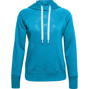 Bluza damska under armour rival fleece metallic hoodie niebieska 1356323 41