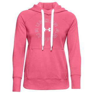 Bluza damska under armour rival fleece metallic hoodie różowa 1356323 668