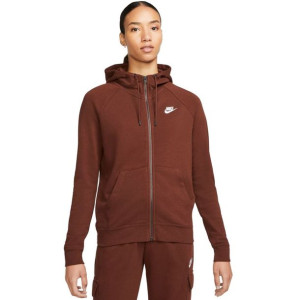 Bluza damska nike nsw essential flc fz hoodie brązowa bv4122 273