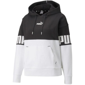 Bluza damska puma power colorblock hoodie tr czarno-biała 847125 01