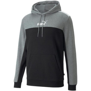 Bluza męska puma ess+ block hoodie tr szaro-czarna 847428 01