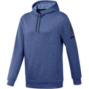 Bluza męska reebok workout thermowarm hoodie niebieska d94224