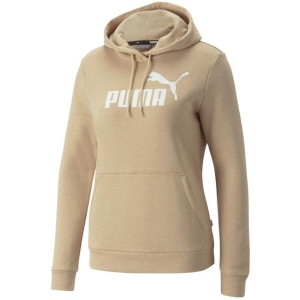 Bluza damska puma ess logo hoodie fl beżowa 586789 67