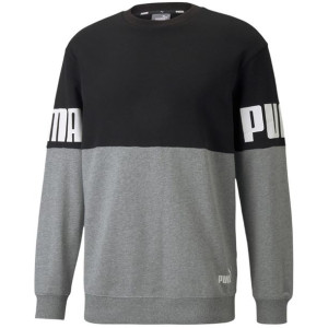 Bluza męska puma power colorblock crew szaro-czarna 589430 01