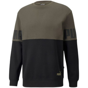 Bluza męska puma power colorblock crew czarno-zielona 589430 44