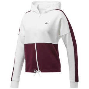 Bluza damska reebok te linear logo ft bordowo-biała fu2203