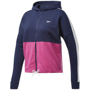 Bluza damska reebok te linear logo granatowo-różowa fu2205