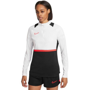 Bluza damska nike nk df academy 21 drill top biało-czarna cv2653 016