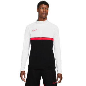 Bluza męska nike dri-fit academy 21 drill top biało-czarna cw6110 016