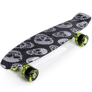 Deskorolka meteor multikolor skulls czarno-szara 22607