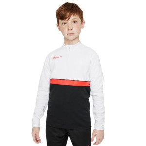 Bluza dla dzieci nike df academy 21 drill top czarno-biało-czerwona cw6112