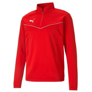 Bluza męska puma teamrise 1 4 zip top czerwona 657394 01