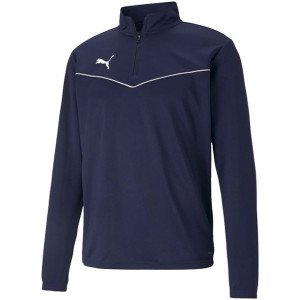 Bluza męska puma teamrise 1 4 zip top peacoat-pu granatowa 657394 06
