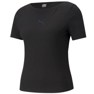 Koszulka damska puma her ribbed slim tee czarna 531917 01