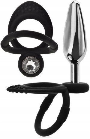 Korek Analny Plug Z Pierścieniem Na Penisa I Jądra