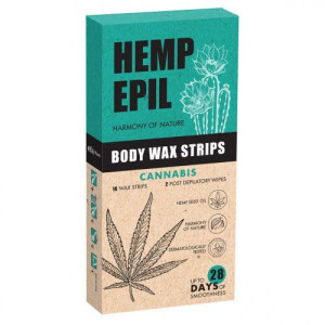 Hemp Epil Plastry z woskiem do depilacji ciała z olejem z konopi 16 szt.