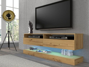 Designerska wisząca szafka pod TV z panelem