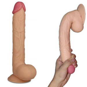 Ogromne Dildo 25,5cm Penis Przyssawka Żołądź Żyły