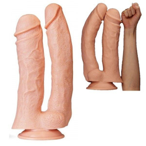 Podwójna Penentacja GIGANTYCZNE Dildo Penis 33cm