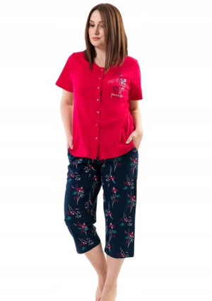 Piżama Damska Vienetta bawełna +Size 4XL rozpinana