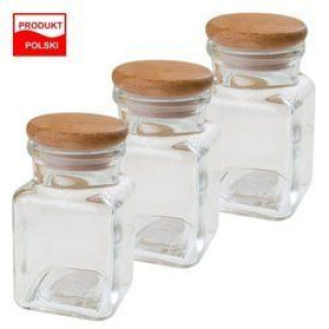 Pojemniki szklane na przyprawy 150 ml komplet 3 sztuki