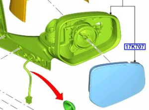 2438876 Lusterko Wsteczne Zewnętrzne Lewe Oe Ford