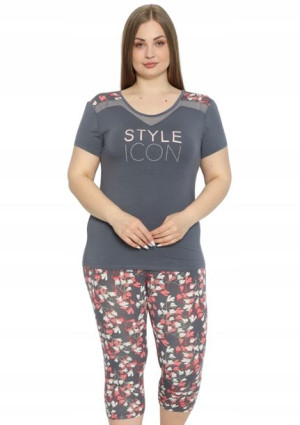Piżama Damska Vienetta wiskoza +Size 2XL krótki