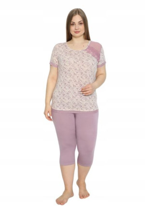 Piżama Damska Vienetta wiskoza +Size 4XL krótki