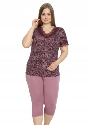 Piżama Damska Vienetta wiskoza +Size 4XL krótki