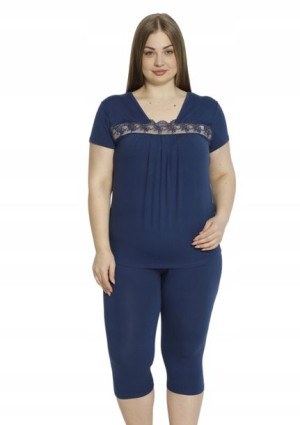 Piżama Damska Vienetta wiskoza +Size 3XL krótki